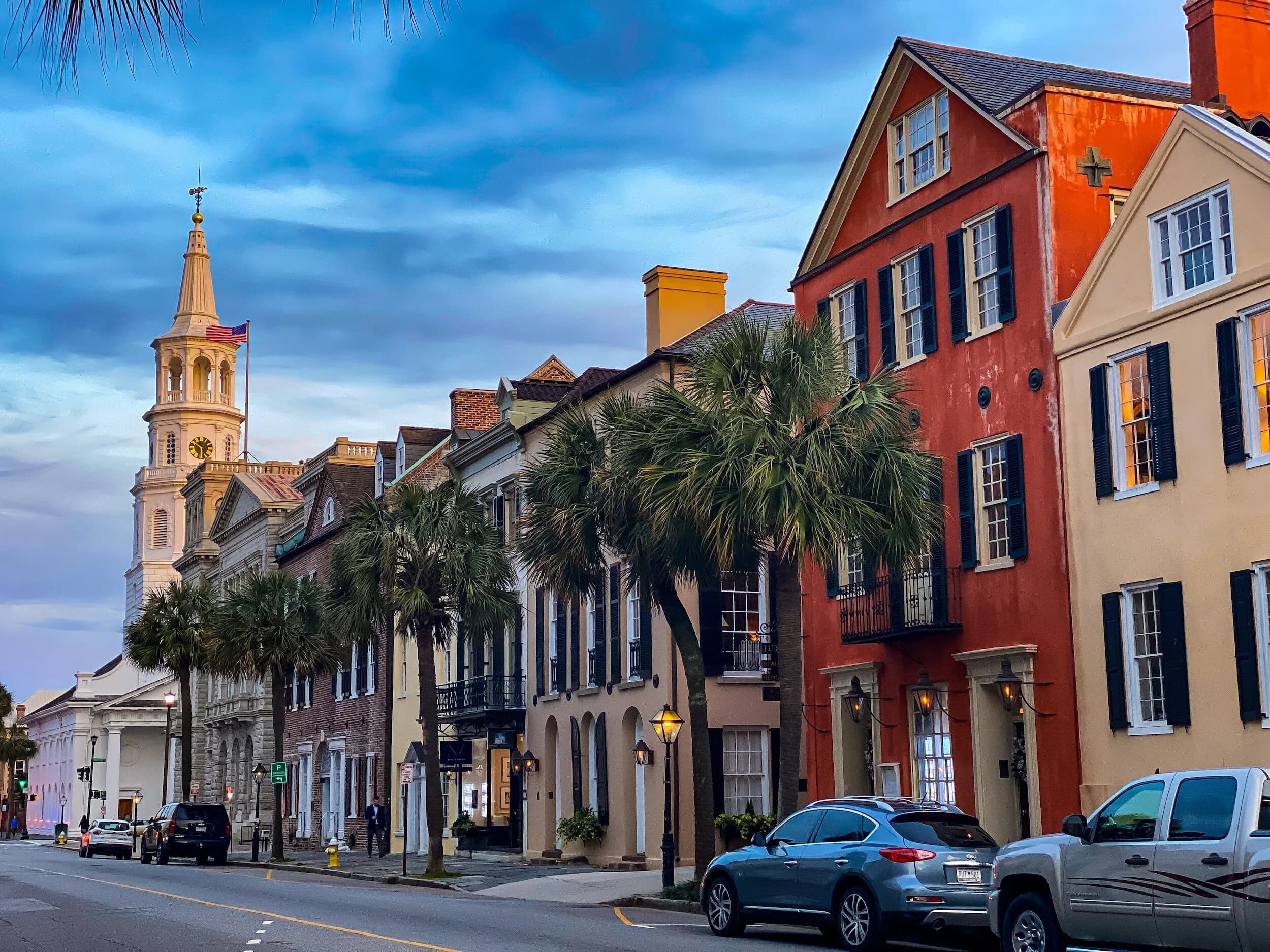Colorful townhomes in Columbia, South Carolina