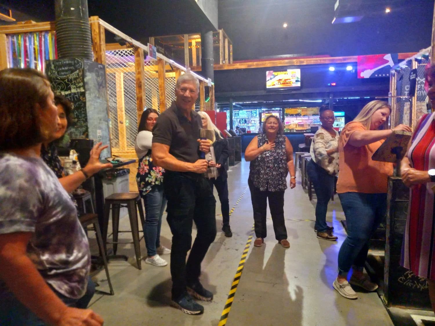 Staff axe throwing outing